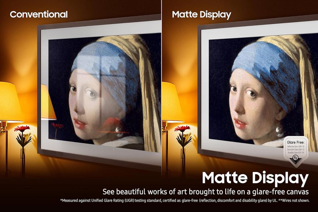 The Samsung Frame offers anti reflection matte display for a true to life painting look.